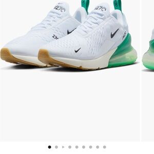 Nike Air Max 270 White and Green Sneakers